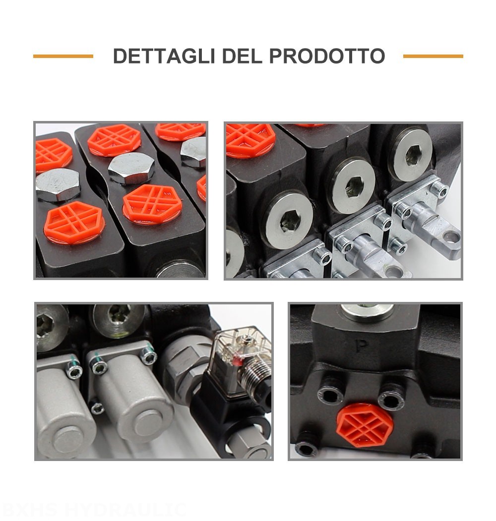 SD8-Electric unloading valve Manuale 4 Spool Valvola direzionale sezionale